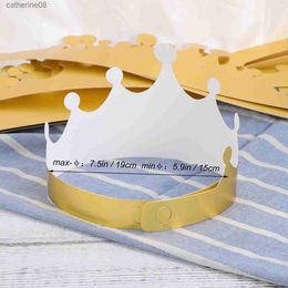 12 PCS Golden Paper Crown Hats Birthday Party Hats Party Supplies for Birthday Celebration Baby Shower L230621