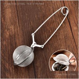 Tea Infusers Stainless Steel Infuser Creative Sphere Mesh Strainer Coffee Philtre Handle Ball Diffuser Strainers Kitchen Tools Vt1611 Dhbou