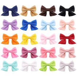 Infant Candy Color Ribbon Bowknot Bangs Hairpins Cute Handmade Bows Duckbill Clip Sweet Hair Accessories Birthday Gifts