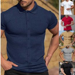 Men's T-Shirts 2023 New Solid Color Sports T-shirt Men Short Sleeve High Quantity Quick Dry fitness Lapel buttons Summer Men T-shirt Sportswear L230713