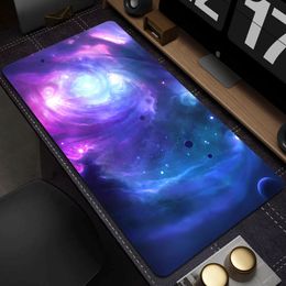 Space Computer Mouse Pad For Gamer HD Print Galaxy Game Mousepad XXL Gaming Accessories Locking Edge Desk Mat Carpet For Table