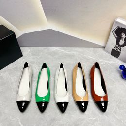New flat classic ballet shoes Star style stitching fashion comfortable single shoes design platform designer factory shoebox