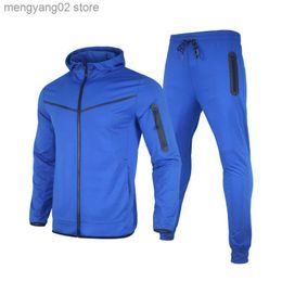 Men's Tracksuits Spring Autumn Fashion Tracksuits Men Set Long Sleeve Zipper Jacket Sweatpants Jogging 2 Piece Sets Mens Casual Run Sport Suit T230714