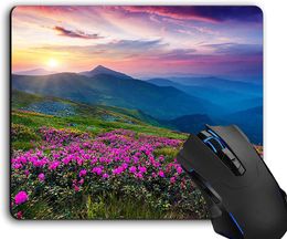 Mouse Pad,Nature Purple Flowers Meadow Mountain Computer Mouse Pads Desk Accessories Non-Slip Rubber Base,Mousepad