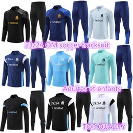 2023 2024 kids and adult tracksuit MILIK PAYET Marseilles survetement fottball Training suit veste maillot 22 23 24 OM man tracksuit football jogging set