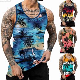 Men's Tank Tops Casual Shirt Men Mesh Comfortable Printing 3d Digital Printing Casual Loose Men'S Tank Dark Transfer Paper for T Shirts T Shirts L230713