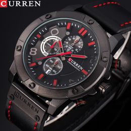 CURREN New Men Watch Fashion Casual Chronograph Quartz Wristwatch Leather Strap Date Male Clock Relogio Masculino232f