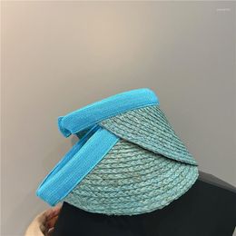 Ball Caps Wholesale Women Without Top Visor Summer Straw Sun Hats Fashion UV Hat Elastic Head Circumference Beach