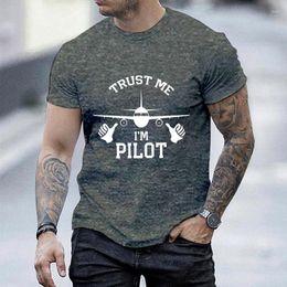 Men's T Shirts Shirt For Men Trust Me I'm A Pilot Tees Hip Hop Oversize T-Shirt Streetwear Harajuku Tshirt Short Sleeve Homme