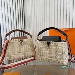 Designer Women Handbags Straw Bag Knitting Beach Shoulder Bags Wicker Crossbody Womans Basket