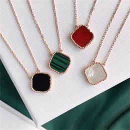 Womens necklaces designers plated gold necklace trendy fashionable thin chains for men punk luxurious Jewellery four leaf clover necklaces gemstone ZB002 C23