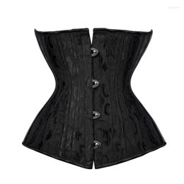 Women's Shapers Slimming Corset Waist Trainer Women Lace Up Underbust Belly Cinchers Tummy Sheaths Black Steel Boned Body Shaper Modelling