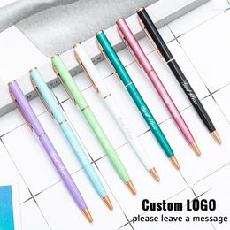 Multi Color Metal Ballpoint Pen Laser Engraving Personalized Logo Office Accessories Business Giftes Students Exam Stationery