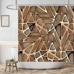 Shower Metal Luxury Leaves Shower Curtain Vintage Wooden Washable Original Bathroom Colourful Energy Home Decor