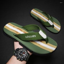 Slippers Summer Simple Letter Flip Flop 2023 Men Non-Slip Beach Slipper Casual Flat Soft Massage Design Flops Sliders Male