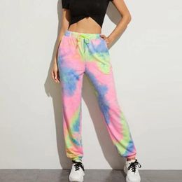 Women's Pants Tie Dye Jogger Sport Women Yoga Jogging Loose Drawstring Pocket Trousers Elastic Waist Harem Casual High