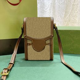 Designer Mini Canvas and Leather Cell phone Bag for Women Shoulder Bags Fashion Handbag