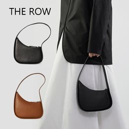 the row Luxury Clutch half moon Bag Genuine Leather Cross Body vacation fashion Tote Bags handbag Designer Womens mens Underarm summer beach Shoulder Evening Bags