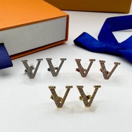 Chic Charm Stud Earring Women Gold Eardrop Vintage Classic Hollow Letter Earrings Retro Party Jewelry With Box Package