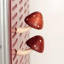 Fridge Magnets 2Pcs/4Pcs Wooden Mushroom Magnets Fridge Magnet Wood Magnet Mushroom Decor 3D Home Decor Wooden Mushroom Kitchen Accessories 230714