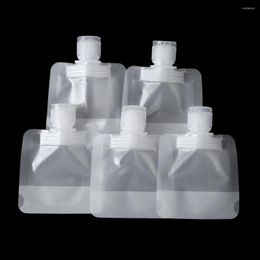 Storage Bottles 5Pcs Refillable Transparent Plastic Stand Up Spout Pouch Clamshell Packaging Bag Portable Fluid Makeup 30/50/100ML