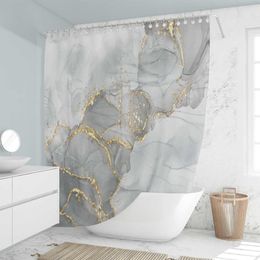 Shower Curtains Marble Shower Curtain For Bathroom Luxury Bath Curtains Waterproof Fabric With Modern Bathroom Accessories Shipping