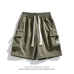 Men's Shorts Men's Cargo Shorts Summer Korean Sports Short Pants Fashion Men's Clothing Durable Outdoor Basketball Green Shorts 230713
