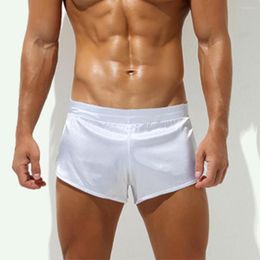 Underpants Men Loose Panties Shiny Satin Boxer Briefs Beach Bottom Pajamas Shorts Comfortable Underwear Male Antibacterial Nightwear