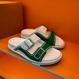 Famous 23S/S Summer Oblique H-town Sandals Shoes Men Virgil Abloh Flip Flops Man Slippers Slip On Beach Slide Flats EU38-46 With Box