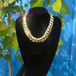 Anhänger-Halsketten Großhandel, 18-karätiges Gold, individuelle kubanische Gliederkette, 24-karätige Miami-20-mm-Halskette