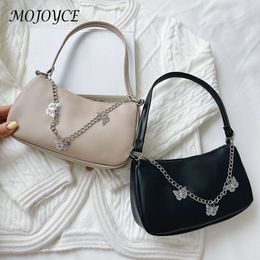 Evening Bags Retro Butterfly Chain Underarm Bag Womens Fashion Solid Colour Shopping Shoulder Travel Casual Small Handbags for Women 230713