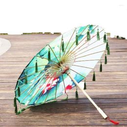 Umbrellas Silk Umbrella Rain Women Dance Prop Cheongsam Oiled Paper Parasol Guarda Chuva Paraguas Mujer Hanfu Tassel