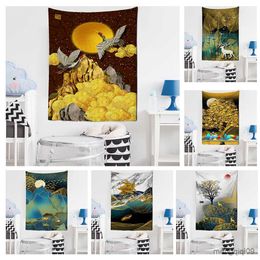 Tapestries Dome Cameras Landscape Illustration Tapestry Wall Hanging Animal Bohemian Style Kawaii Cartoon Girl Dormitory Home Decor R230714