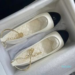 Designer Pure Original Small Fragrant Ballet Shoes Female Chain 2023 Sweet Flat Leather Shoes for Women