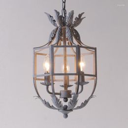 Pendant Lamps American Rural Vintage Iron Lamp Nordic Living Room Bedroom Study Restaurant 3 Heads E14 Chandelier