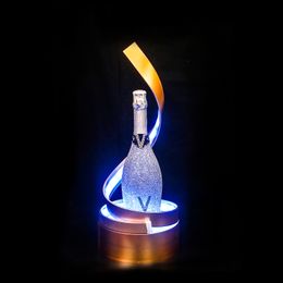 Nightclub Spiral Shape LED Cocktail Wine Bottle Presenter Champagne Bottles Glorifier VIP Wine Racks Display for Wedding Party