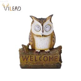 Garden Decorations Vilead Solar LED Light Outdoor Garden Resin Owl Animal Lawn Ornament Waterproof Lamp Unique Yard Decoration Accessories Statue L230714