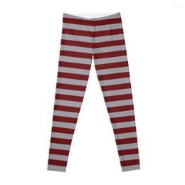 Active Pants Burgundy And Grey Horizontal Stripes Leggings Legins For Women Women's Gym Sports Woman