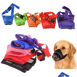 Dog Training Obedience Soft Muzzles S-2Xl Size Air Mesh Breathable Drinkable And Adjustable Loop Dogs To Prevent Biting Barking Su Dh5Cp