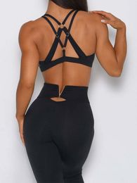 Yoga Outfit SVOKOR Double Cross Strap Suit Back asit Fitness Leggings with Shockproof Gathered Sports Bra Women's Workout Set 230713