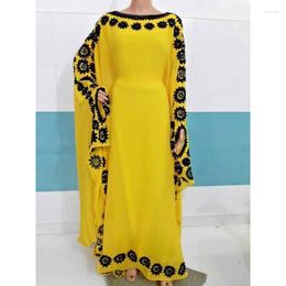 Ethnic Clothing Yellow Dubai Morocco Kaftans Farasha Abaya Dresses Are Very Fancy Long With European And American Fashion Trends