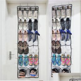 Storage Holders Racks 22 Pockets Shoes Behind Door Hanging Non Woven Bag With Hooks Foldable Organizer Bags Dbc Drop Delivery Home Dh3E7