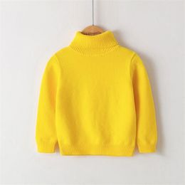 Kid's Sweater Clothing Autumn Winter Girls Turtleneck Sweater Kids Boys Pullover Sweater Candy Colors Knit Bottoming Top