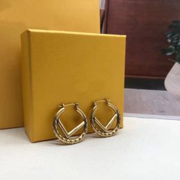 Classic fashion designer pattern Earrings luxury earrings for women fashionable simple metal F letter designer earrings fashion Jewellery