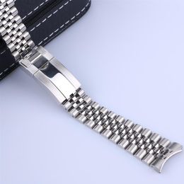 20mm 21mm Luxury 316L stainless steel Solid Curved End Screw Links Strap Bracelet Jubilee with Oyster Clasp For Master II DateJust224u