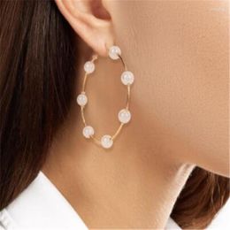 Backs Earrings Creative Elegant Round Imitation Pearl Gold Color Metal Exaggerated Clip For Women Fashion Jewelry