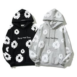 Men's Hoodies Sweatshirts y2k floral print letter hooded sweater fashion allmatch trend couple jacket 2023 autumn and winter brand 230713