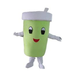Professional Green Cup Mascot Costume Halloween Christmas Fancy Party Dress Cartoon Character Suit Carnival Unisex Adults Outfit263a