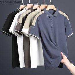 Men's T-Shirts New Summer Ice Silk Thin Lapel Half Sleeve Polo Shirt Men's Short Sleeve T-Shirt Dad Suit Business Casual Tide Brand Clothes Top L230713 L230713