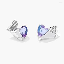 Stud Earrings 2023 Personality Fashion Candy Series Heart Crystal Women Luxury Trend Design Sense High-end Bag